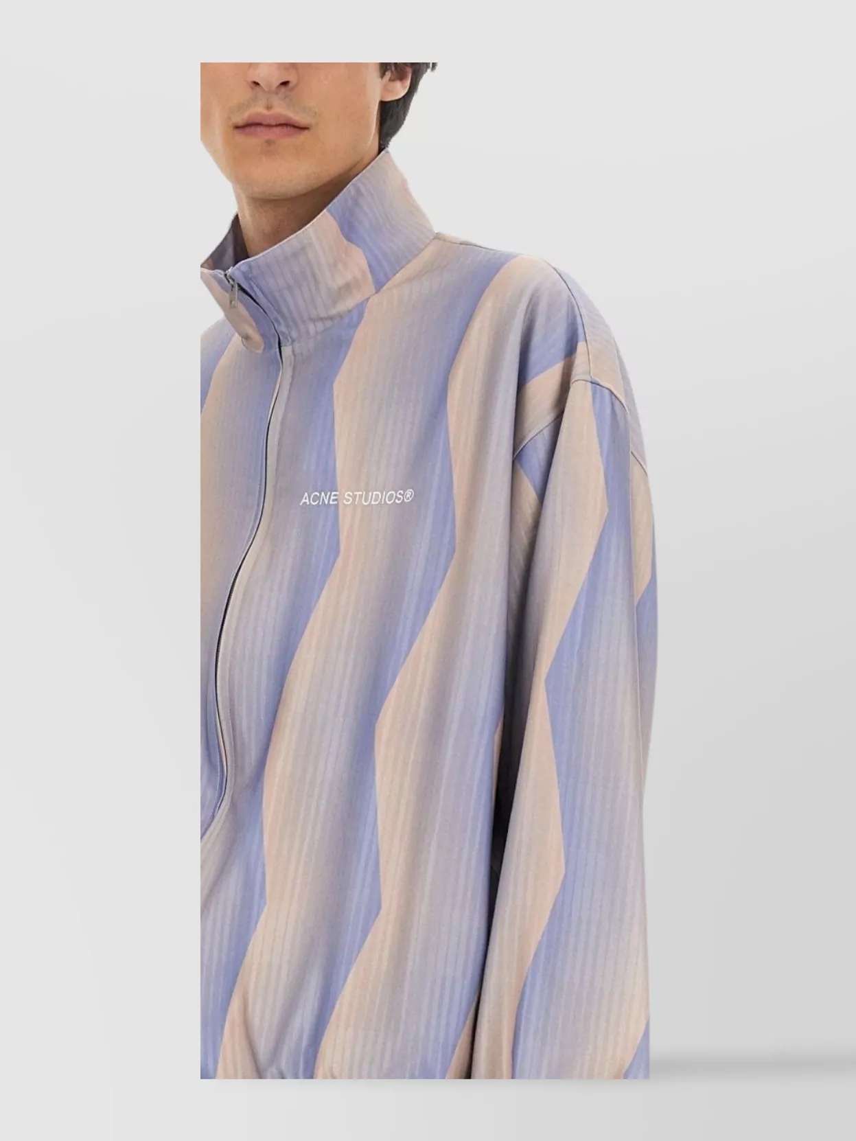 Acne Studios Logo Jacket With Relaxed Fit And High Collar