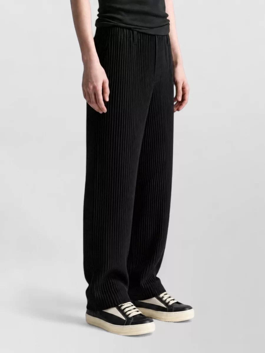 Homme Plisse Issey Miyake Pleated Straight Leg Trousers