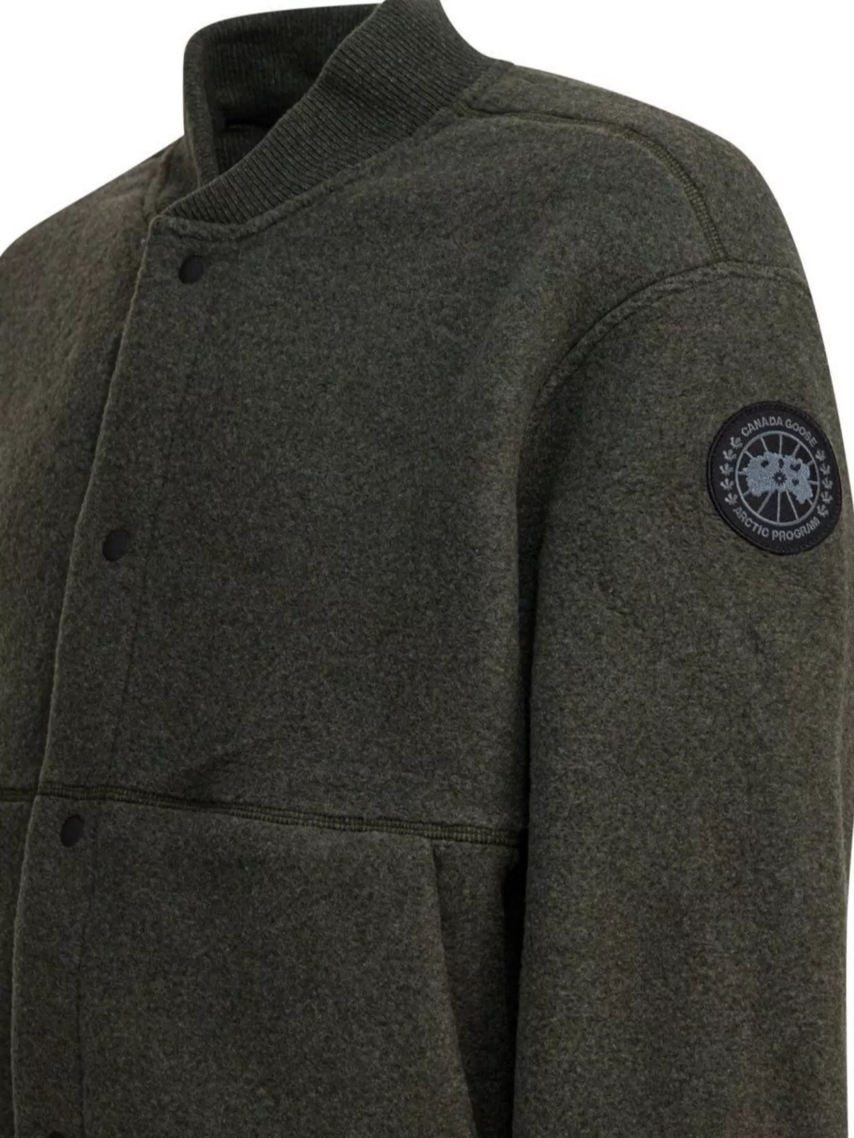Canada Goose Fleece Bomber Jacket With Ribbed Collar And Cuffs
