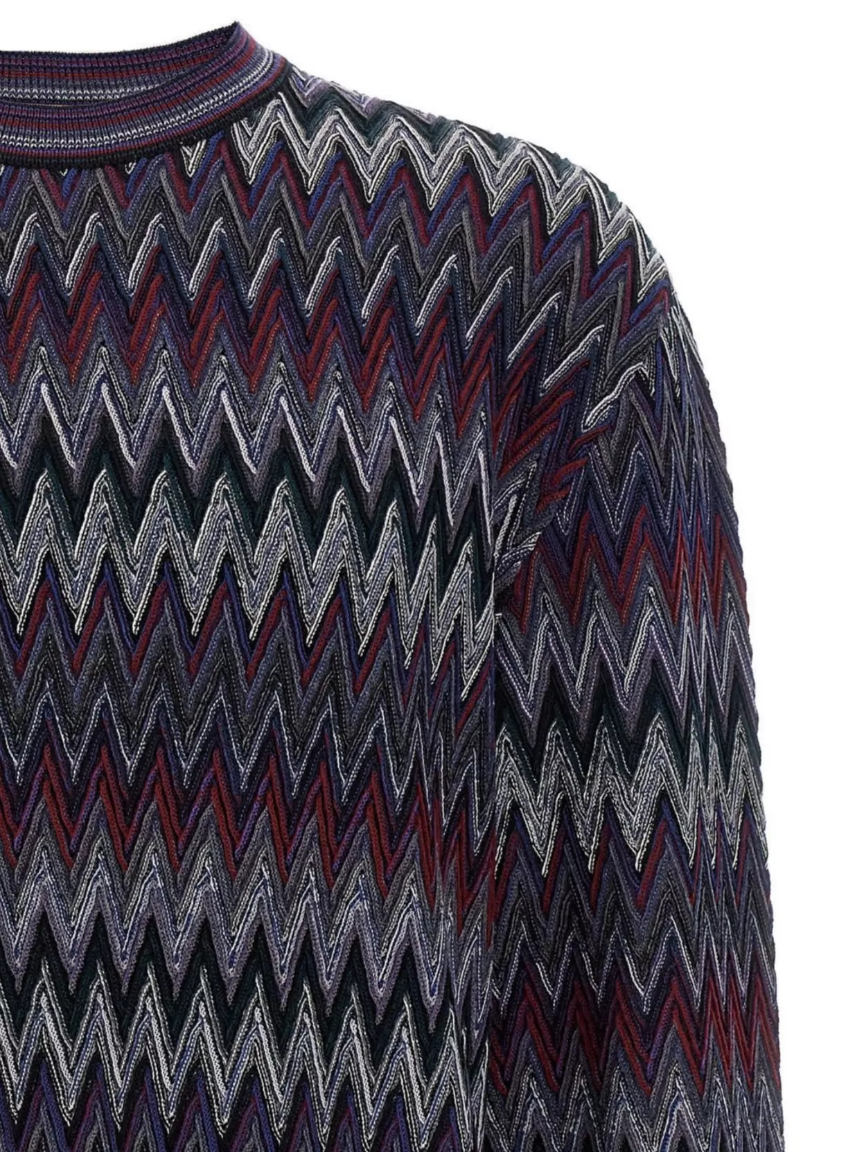 Missoni Zigzag Pattern Sweater Sweaters And Cardigans Blue In Brown