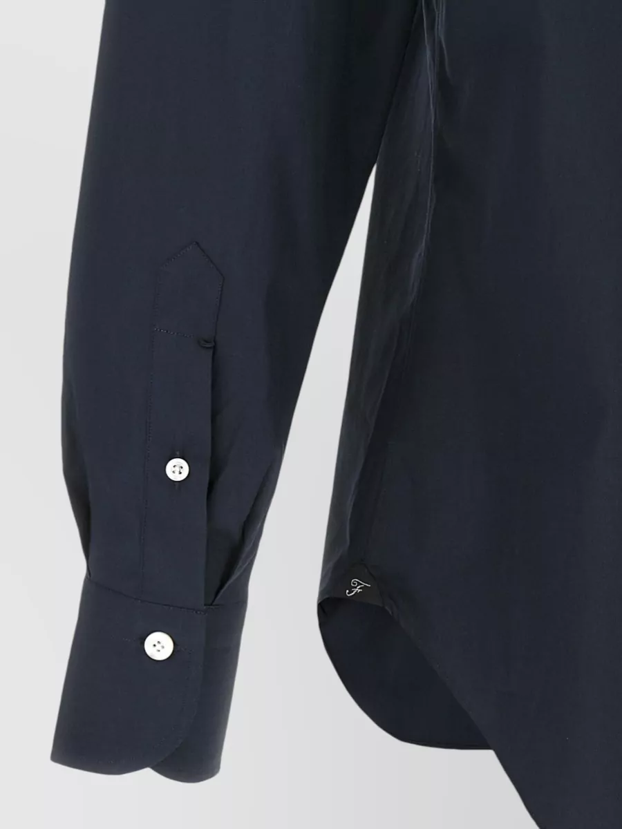 Finamore Cotton Poplin Long-Sleeve Shirt