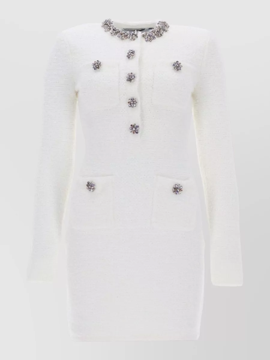 Self-Portrait Jewel button mini dress