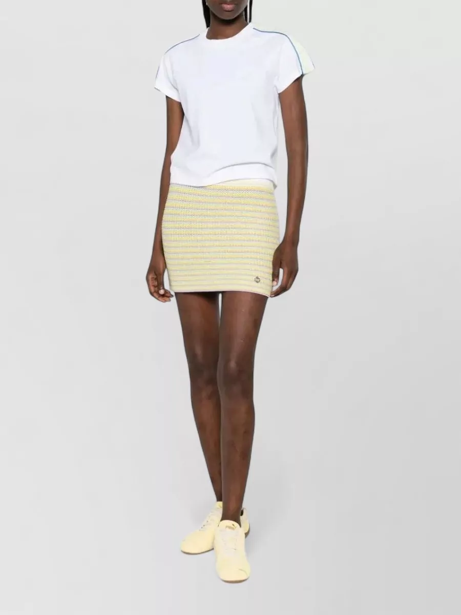 Casablanca Striped Cotton Mini Skirt