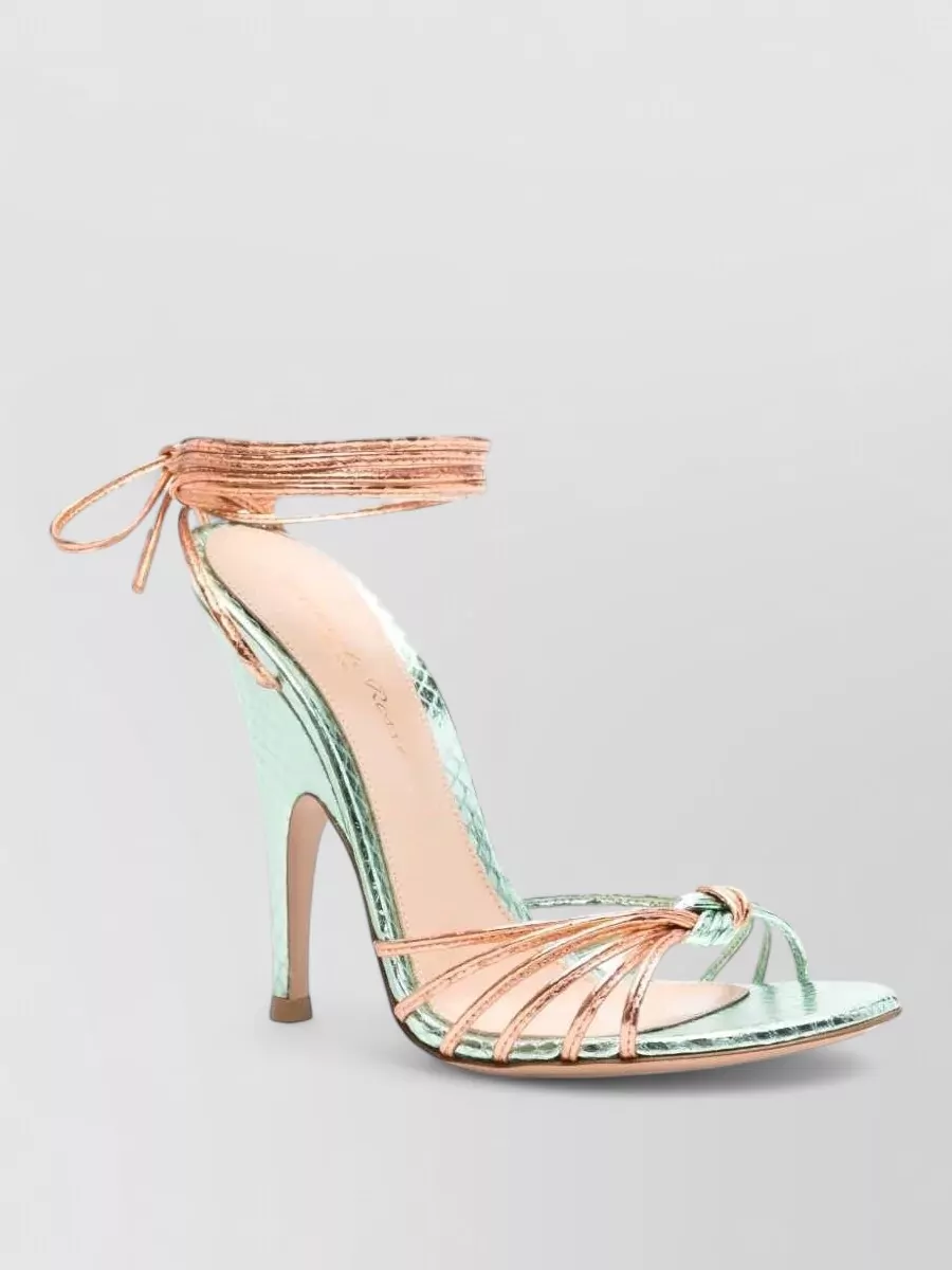 Gianvito Rossi Leather Knotted Ankle-Strap Sandals