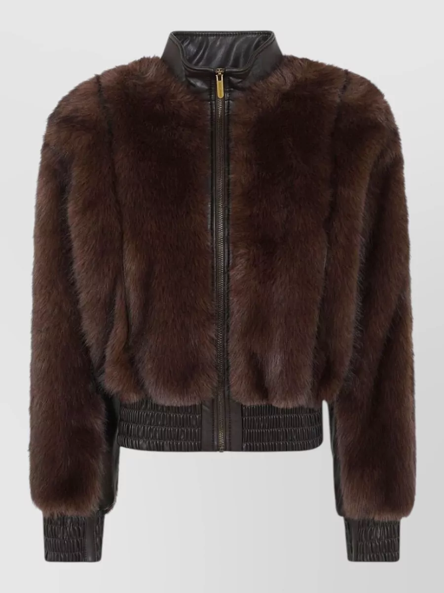 Zimmermann paneled faux fur jacket