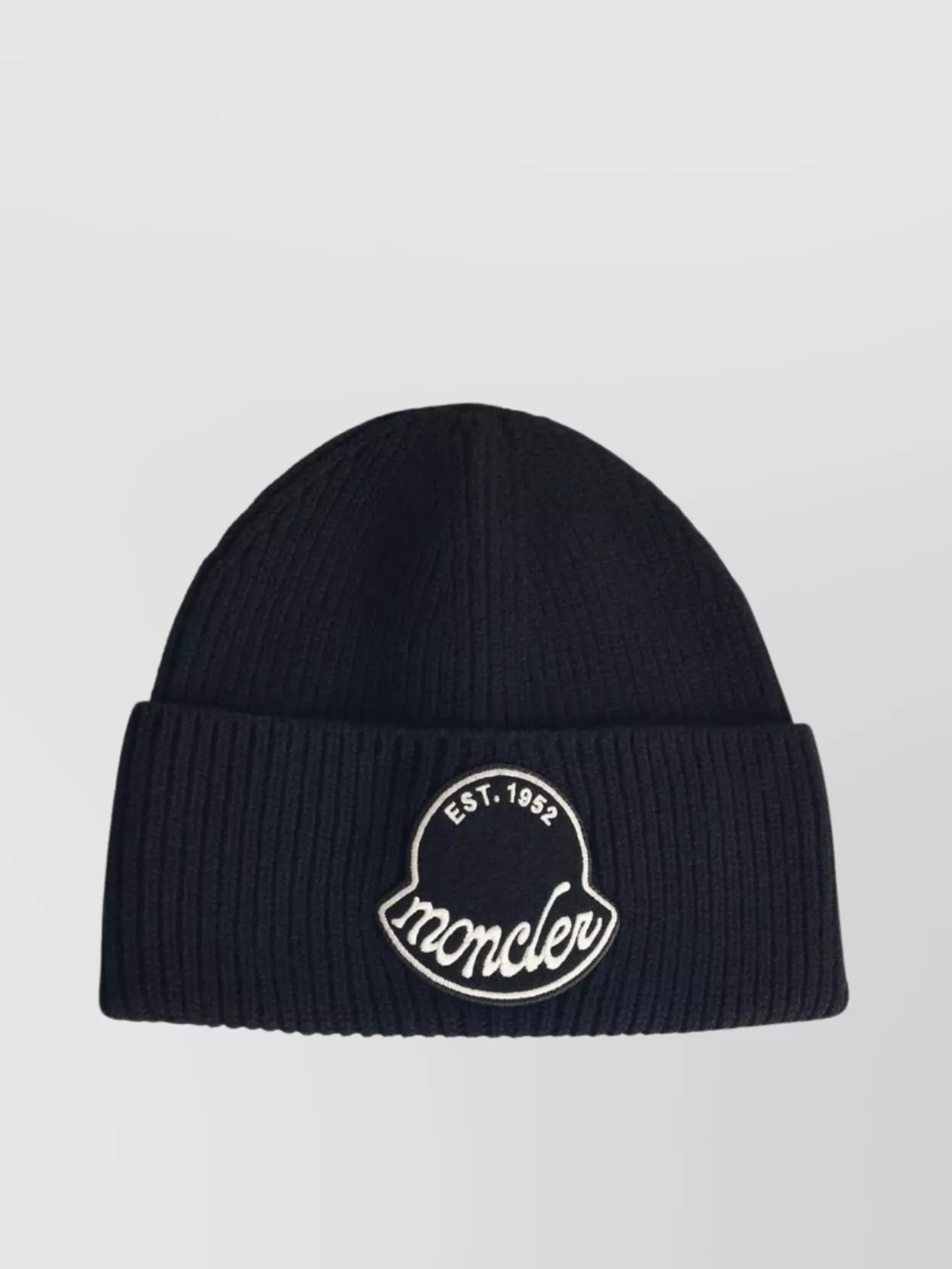 Moncler Wool Beanie Turn-up Brim In Blue