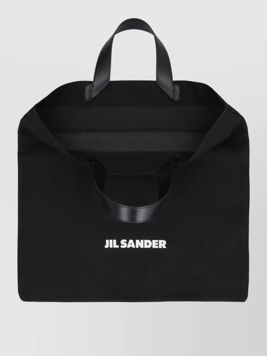Jil Sander Canvas Tote Bag Leather Handles