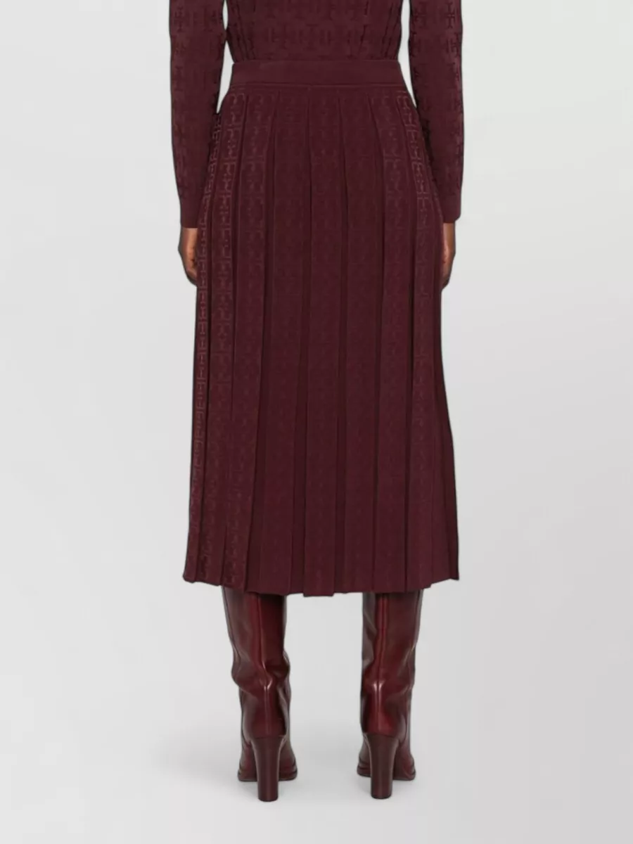 Tory Burch Logo-Monogram Pleated Midi Skirt