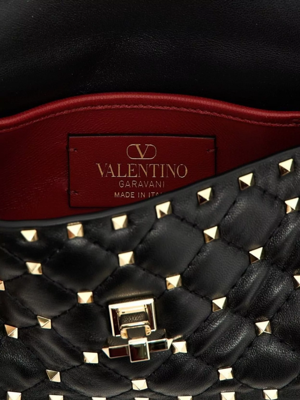 Valentino Rockstud Spike Quilted Chain Strap Satchel