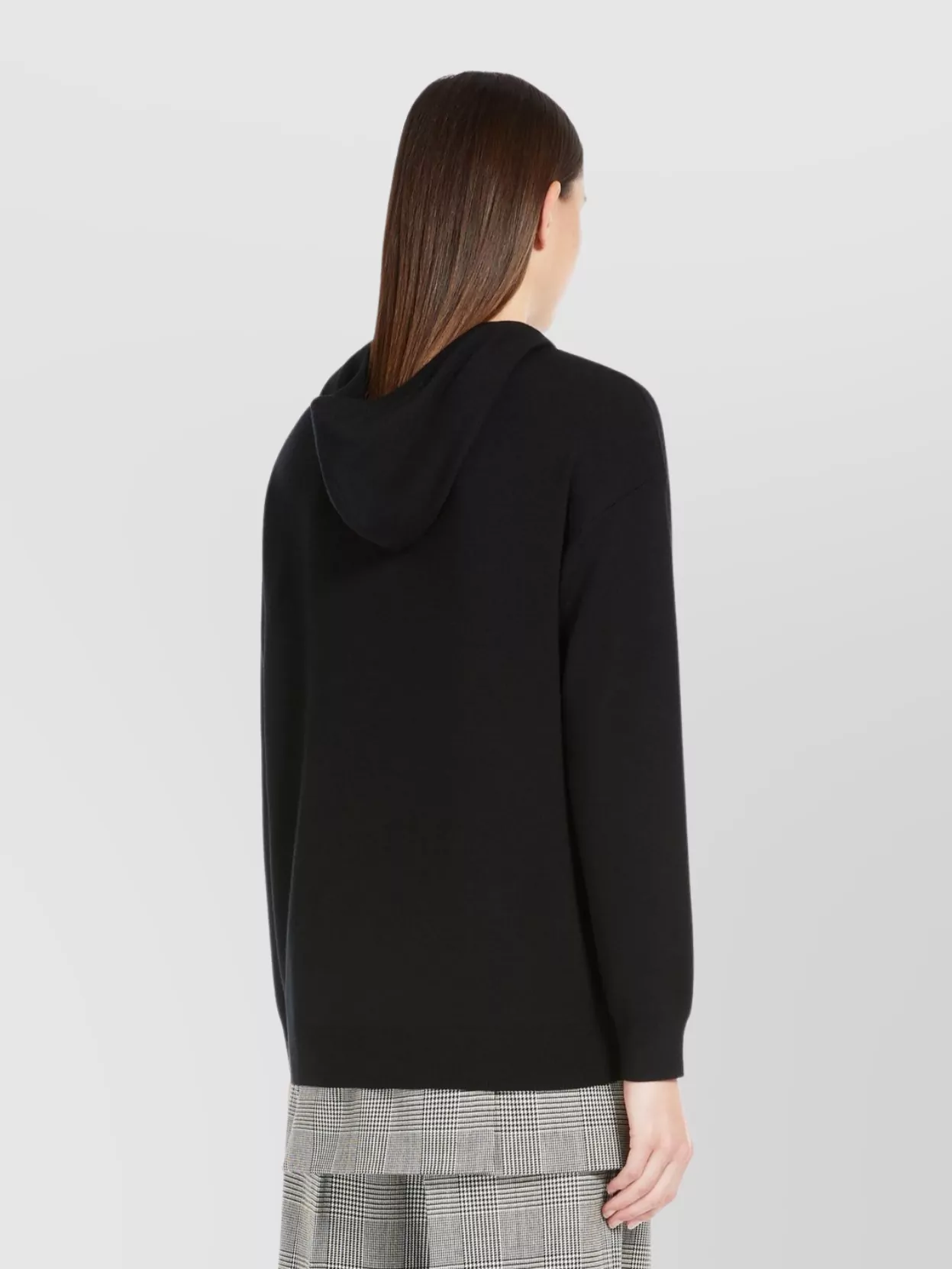 Max Mara Wool Hooded Sweatshirt With Dropped Shoulders
