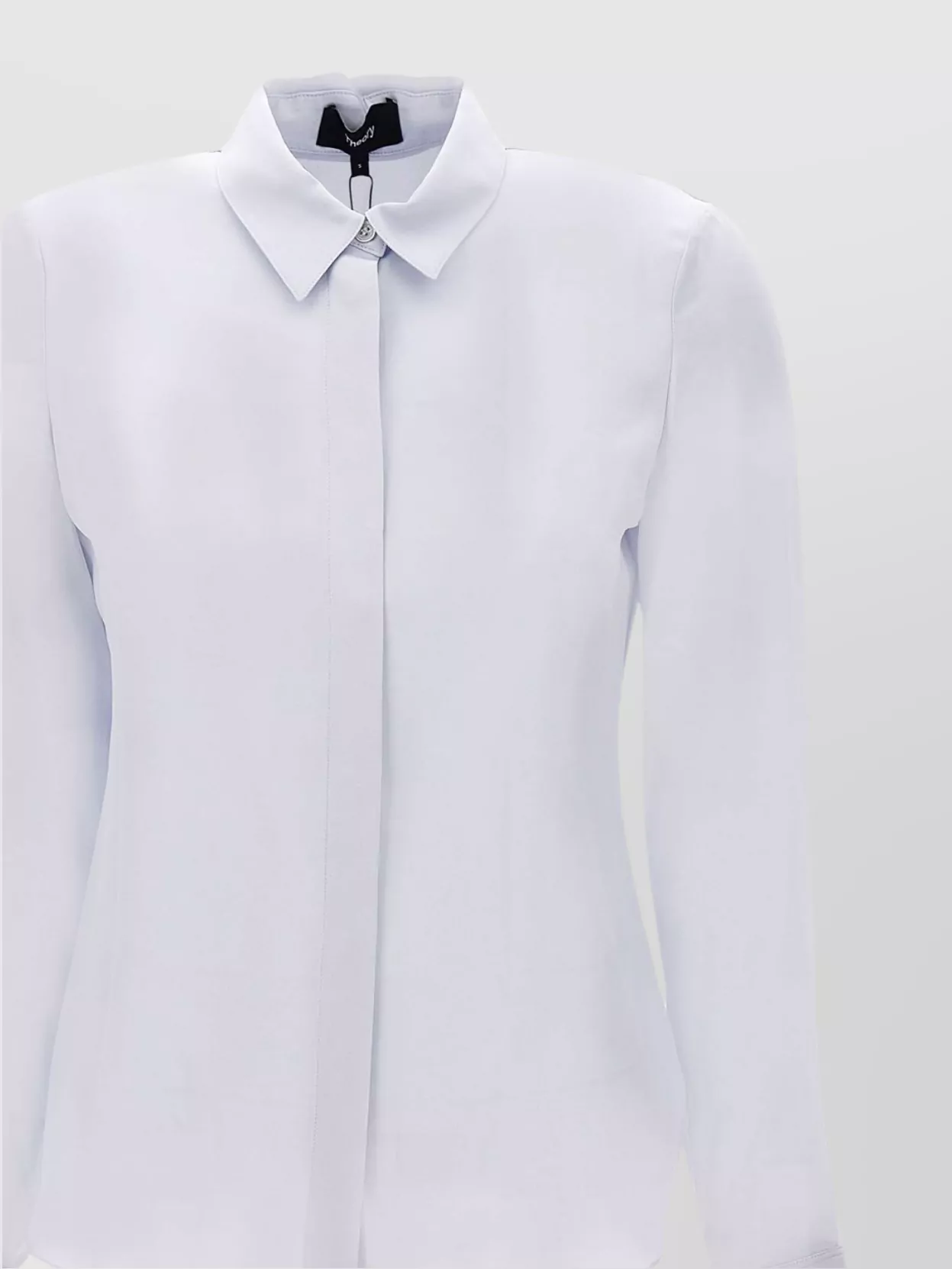 Shop Theory Silk Shirt With Rounded Hem