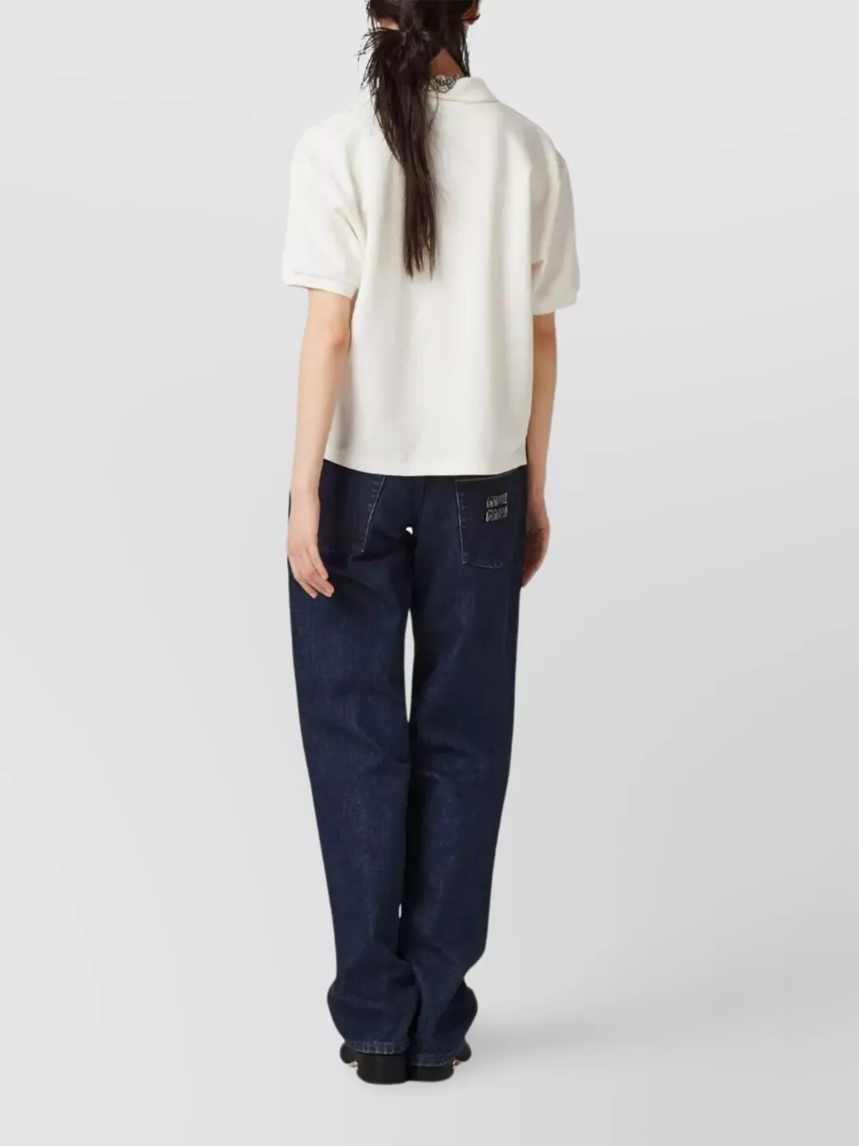 Miu Miu Cotton Piqué Polo Shirt With Short Sleeves