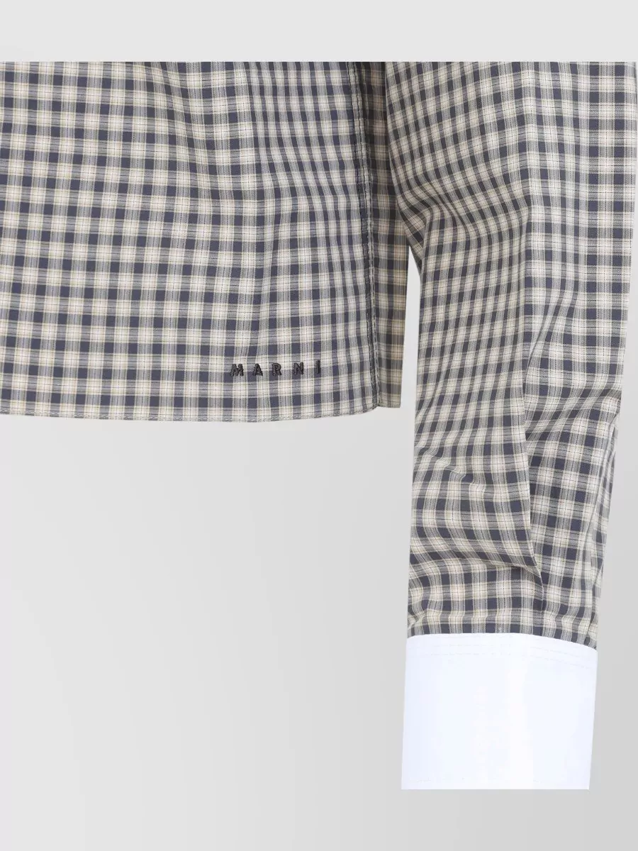 Marni Checked Cotton Long-Sleeve Blouse