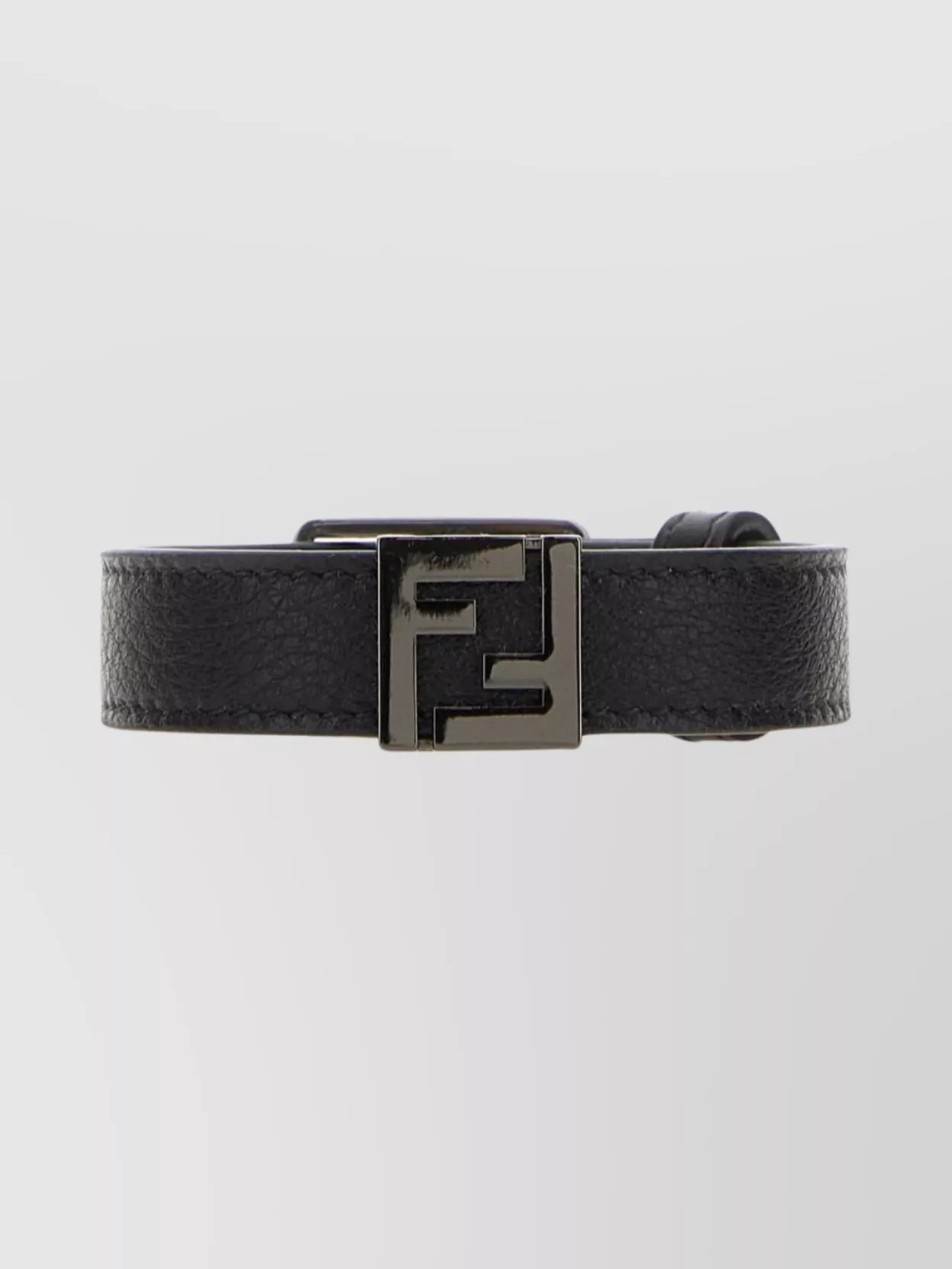 Shop Fendi Adjustable Leather Strap Bracelet With Metal Hardware