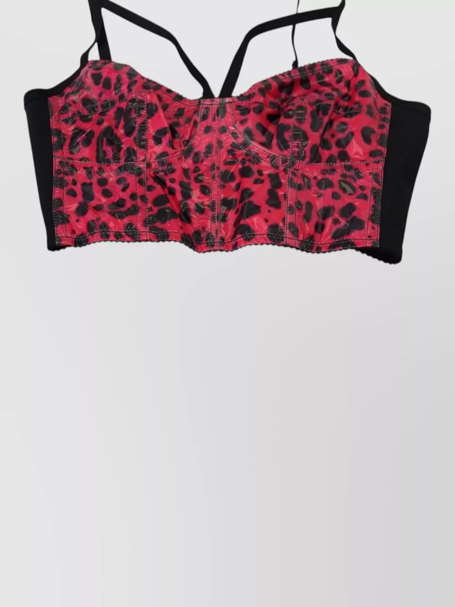 Dolce&Gabbana Leopard-Print Cropped Bustier Top