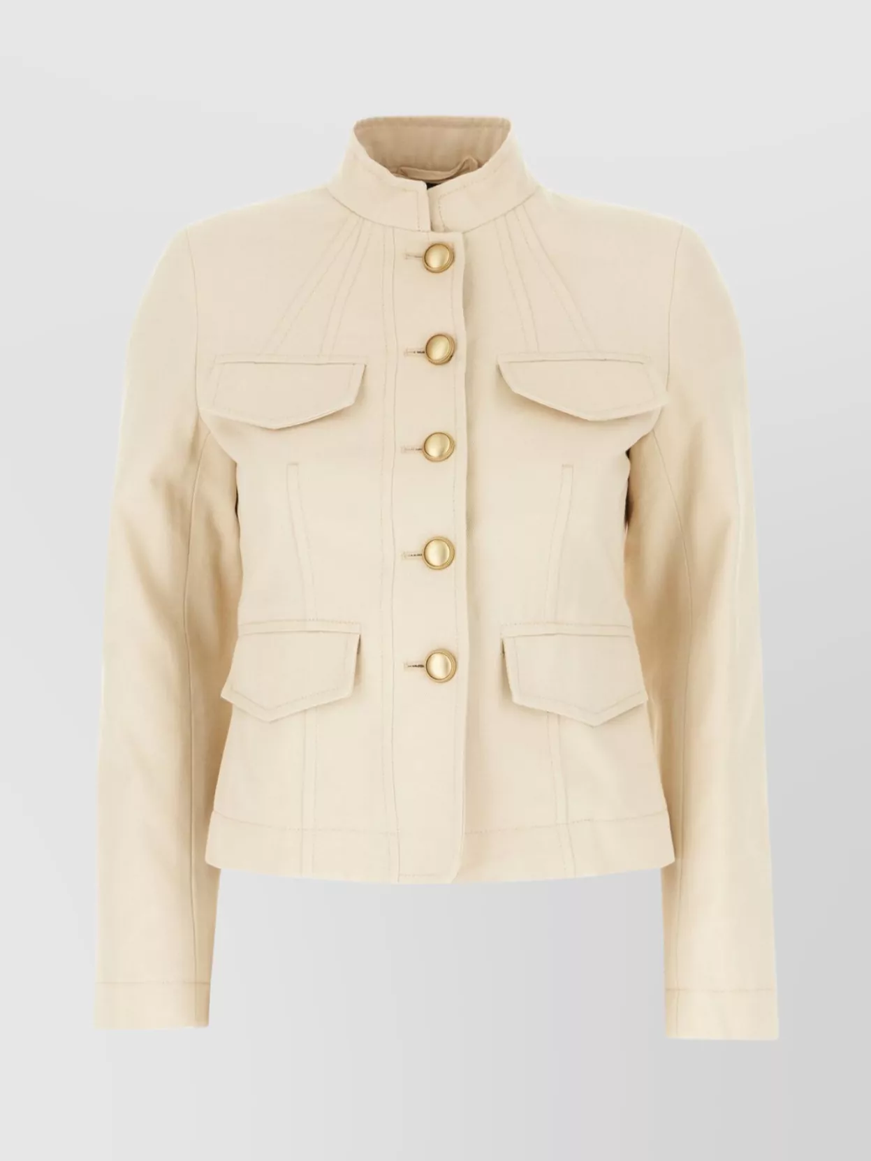 Weekend Max Mara Astori1234 Structured Collar Jacket With Button Detailing In Neutral