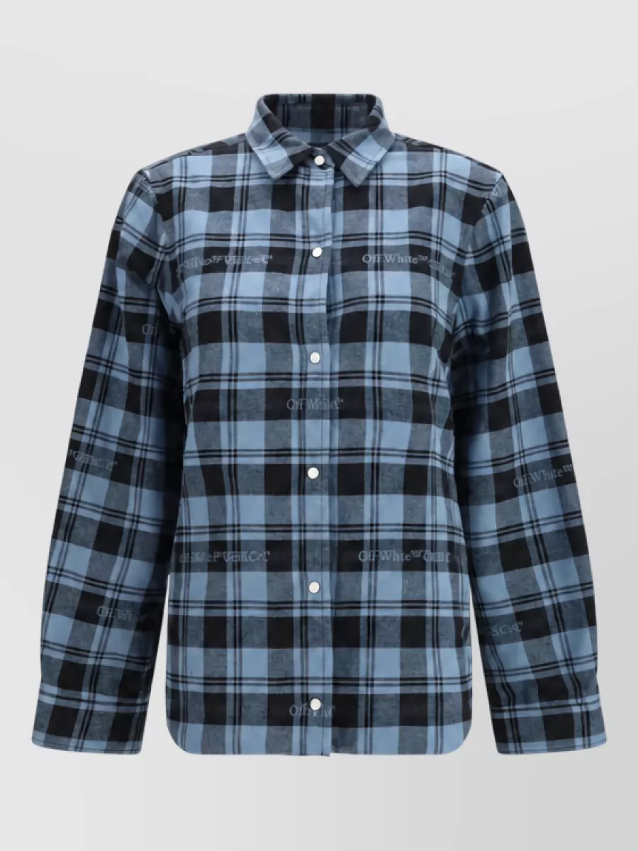 Off-White cotton checked padded overshirt jacket