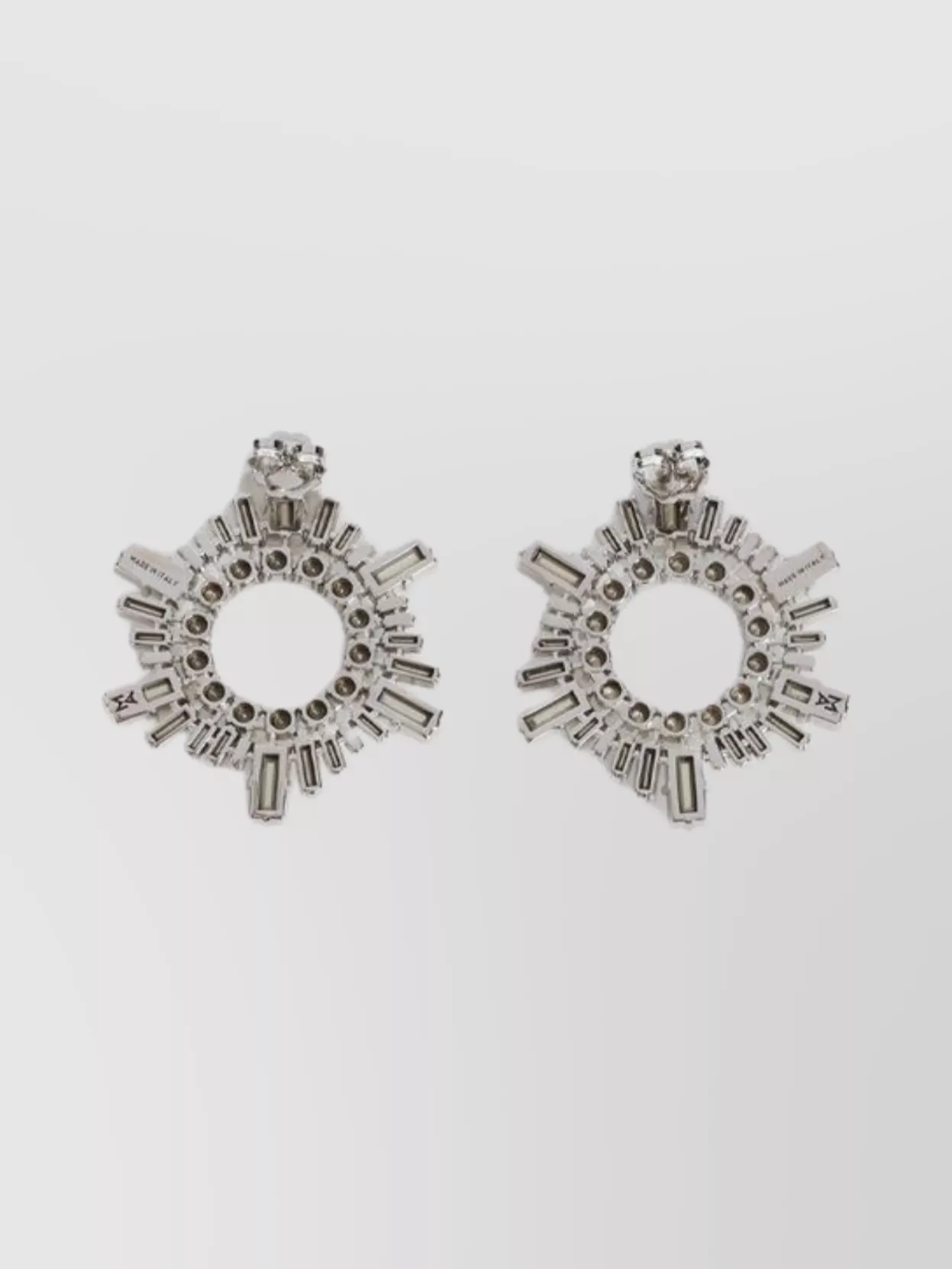 Amina Muaddi Mini Crystal Embellished Hoop Earrings In Metallic