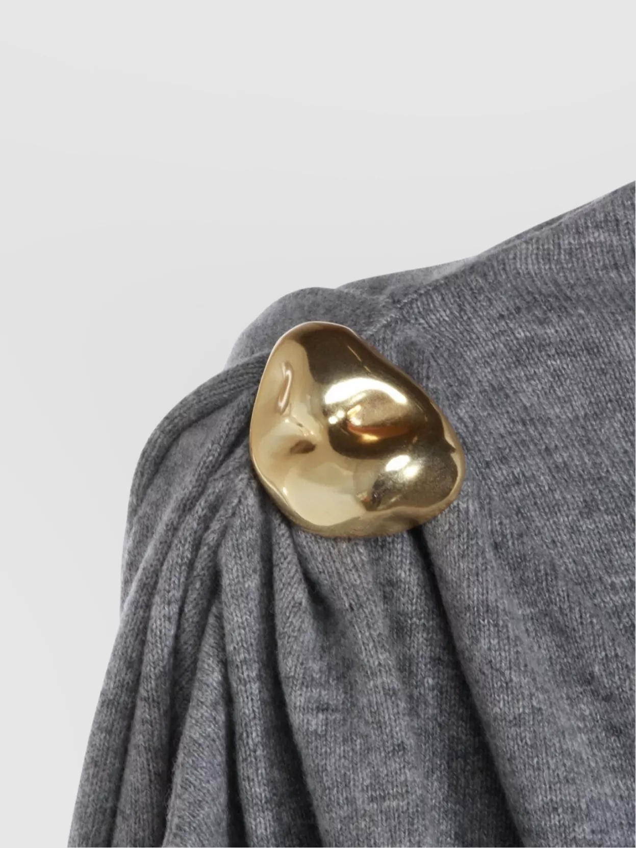 Fabiana Filippi Asymmetric Crewneck Knitwear Gold Embellishment