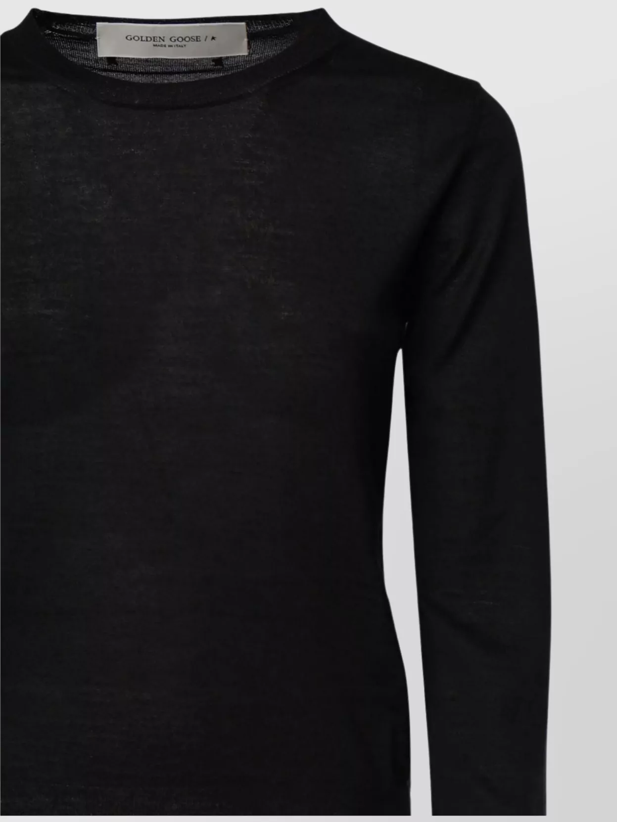 Golden Goose Distressed Wool Crew Neck Sweater With Ribbed Accents