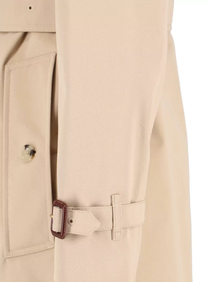 Burberry Cotton Double-Breasted Long Trench Coat