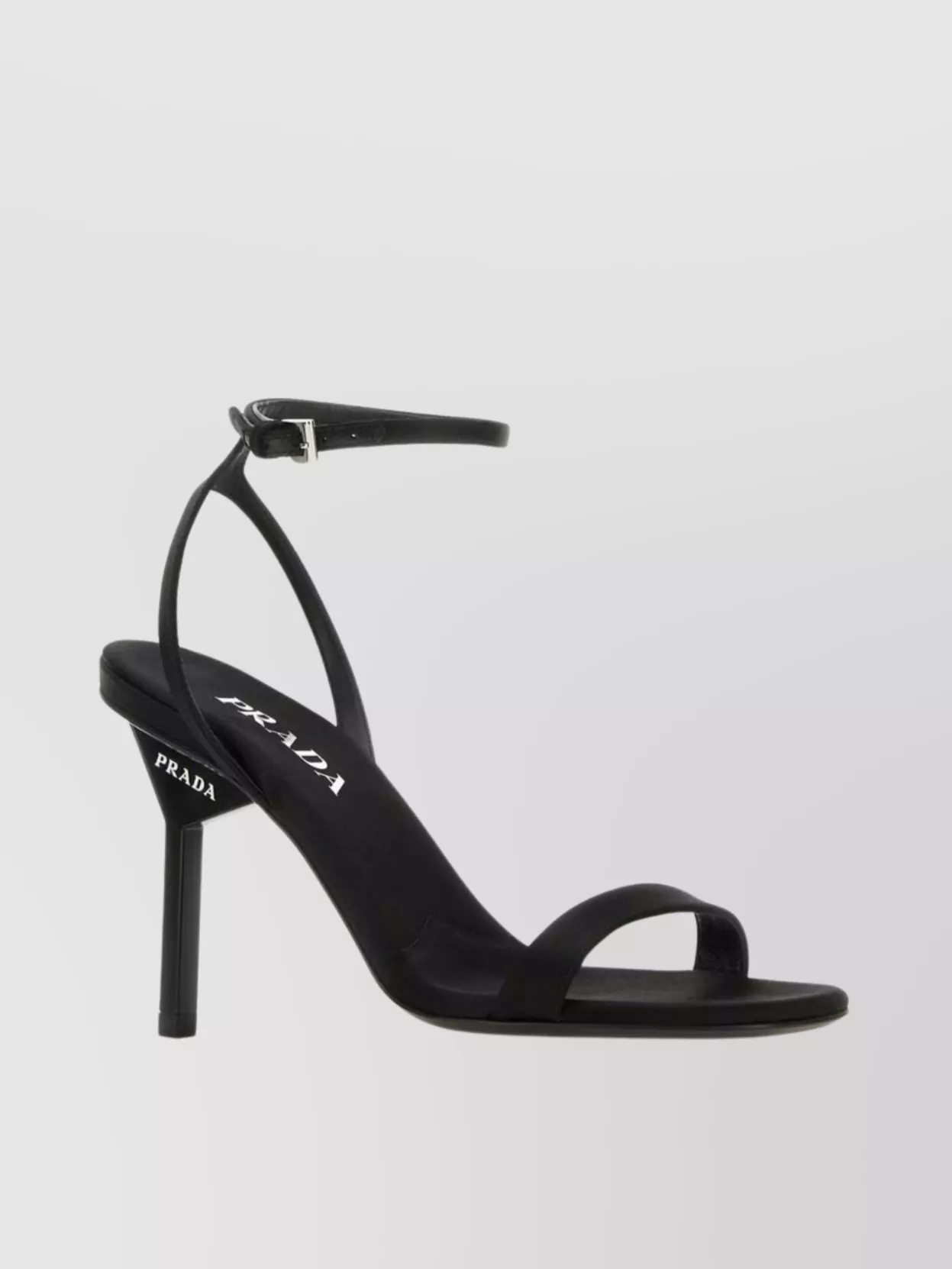 Prada Satin Sandals With Open Toe And Stiletto Heel In Black