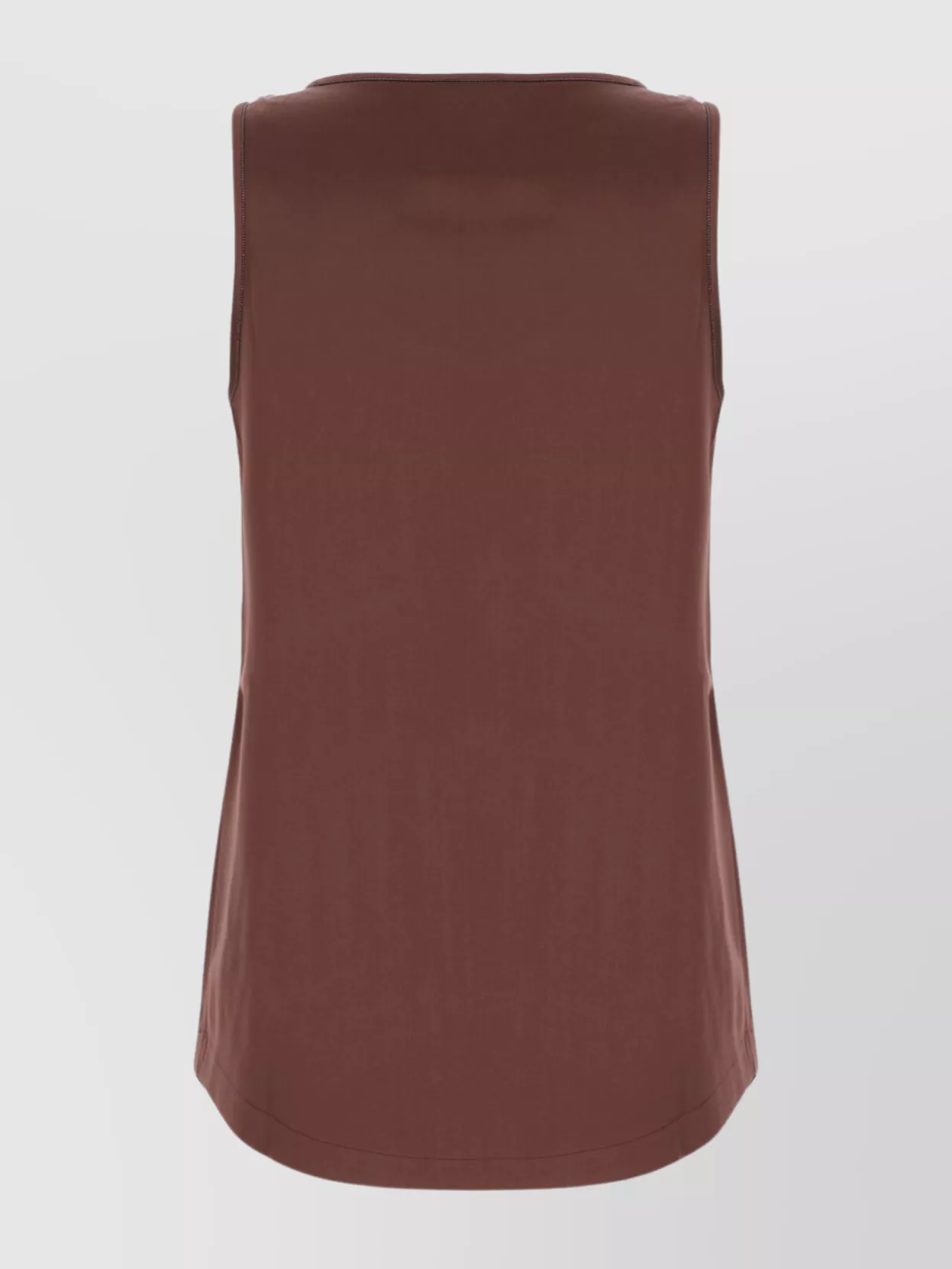 Brunello Cucinelli Silk Top With Scoop Neck And Sleeveless Design