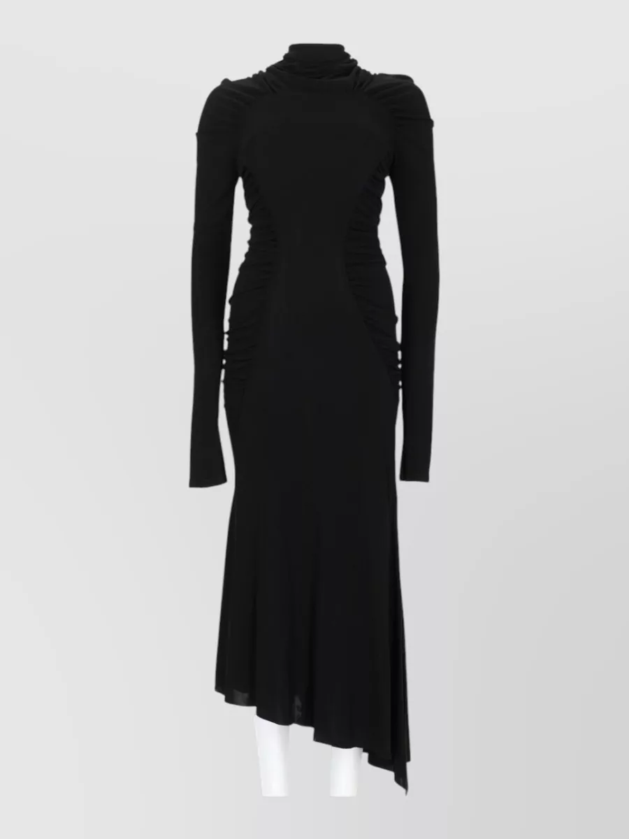 Victoria Beckham viscose turtleneck slim-fit midi dress