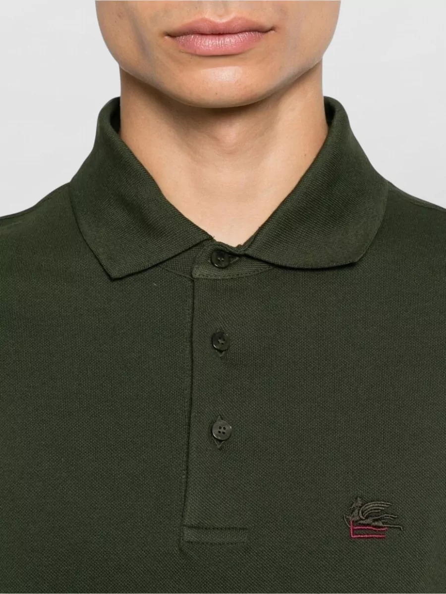 Etro Cotton Logo-Embroidered Piqué Polo Shirt