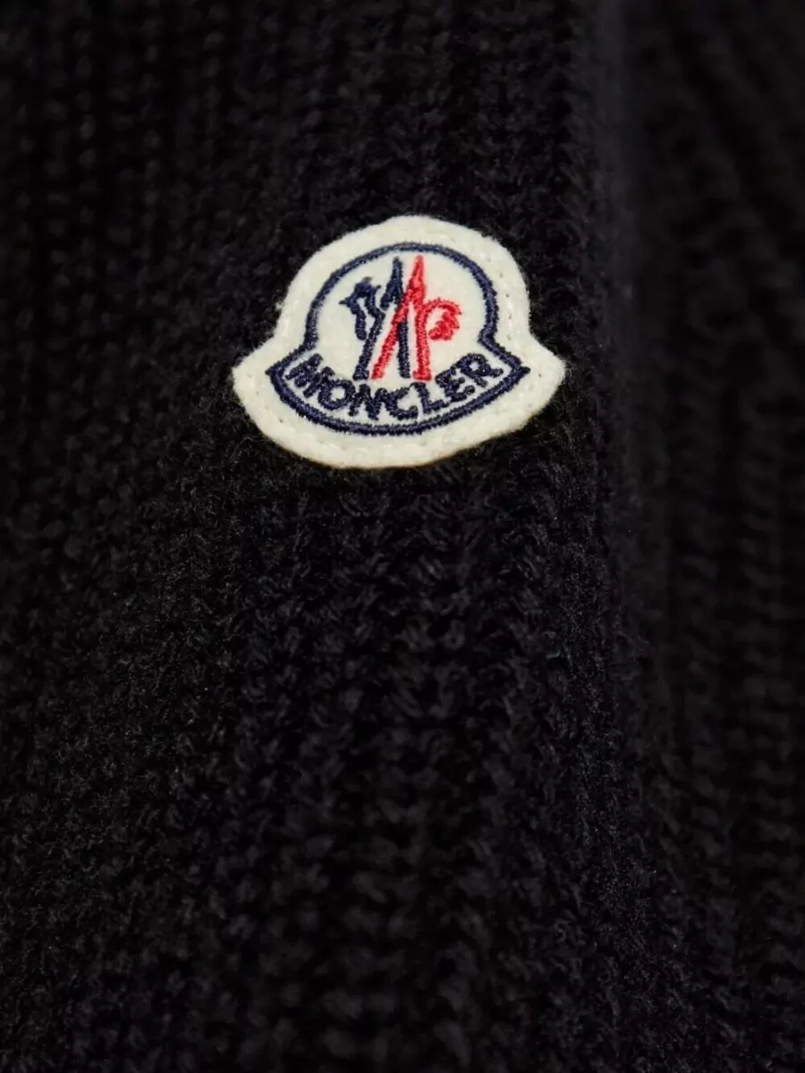 Moncler Wool Cardigan Jacket High Collar Quilted