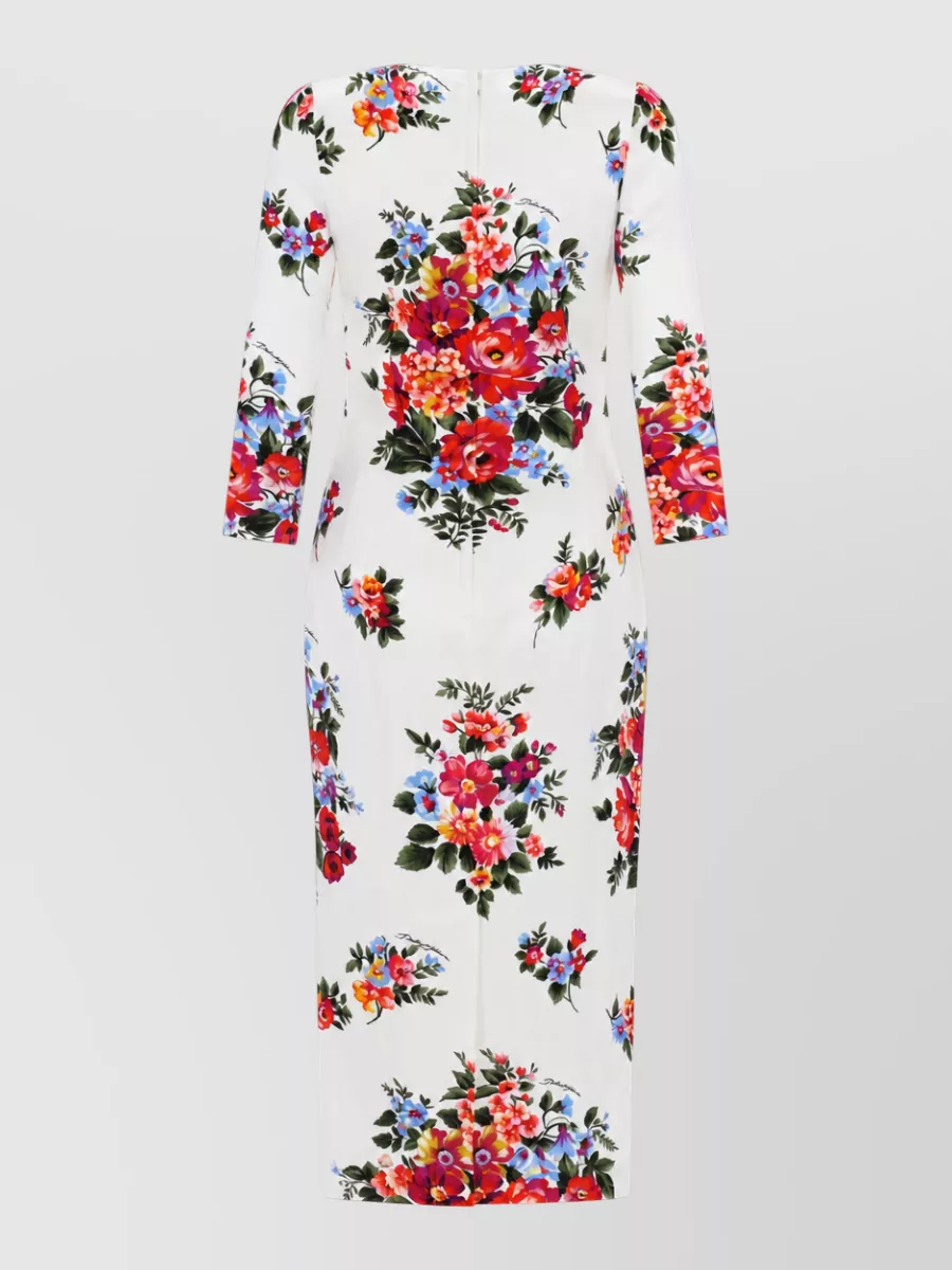 Dolce&Gabbana Midi Dress Floral Pattern Fitted Silhouette
