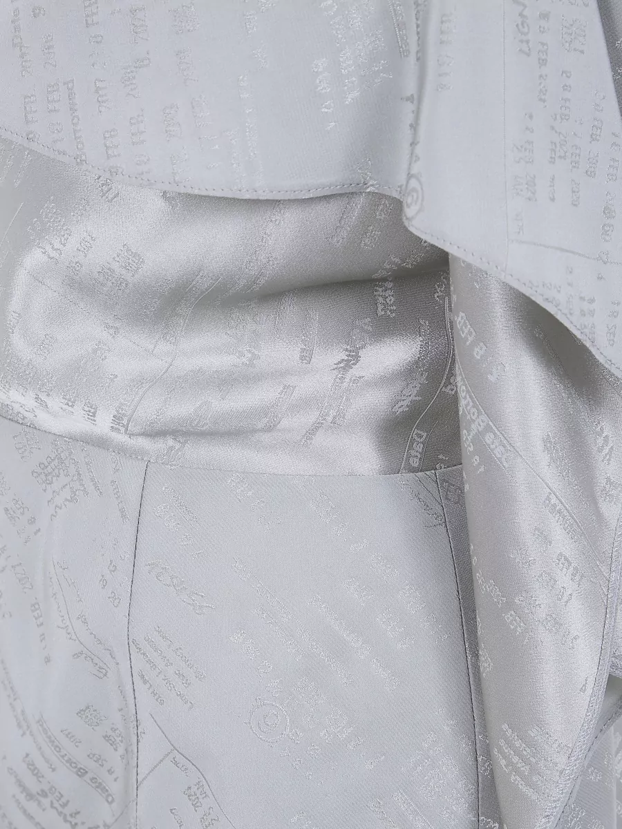 Mm6 Maison Margiela Draped Asymmetric Textured Top Spaghetti Straps