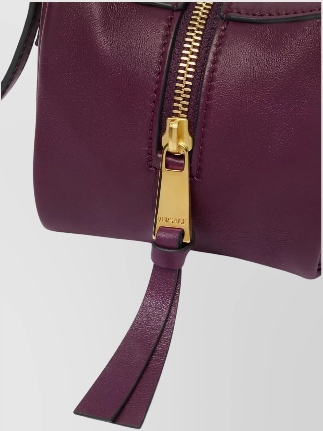 Versace Double Handle Lamb Leather Shoulder Bag