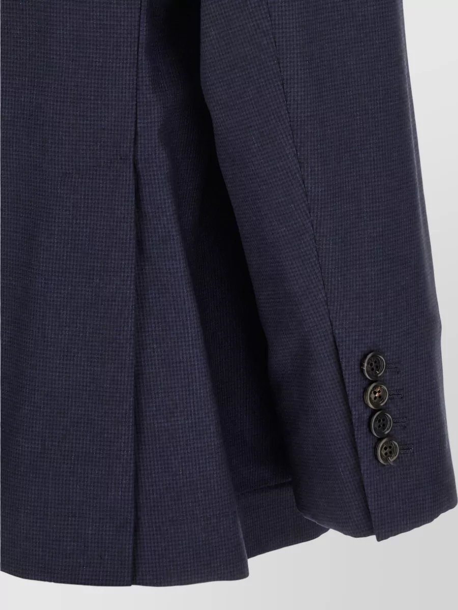 Brunello Cucinelli Virgin Wool Houndstooth Single Breasted Blazer