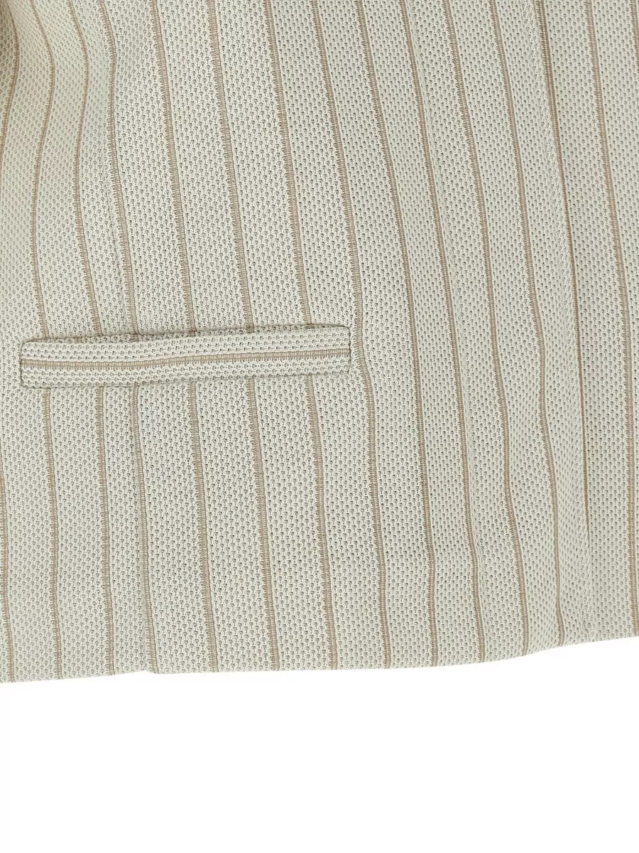Max Mara Pinstripe Short-Sleeve Cotton Shirt Jacket