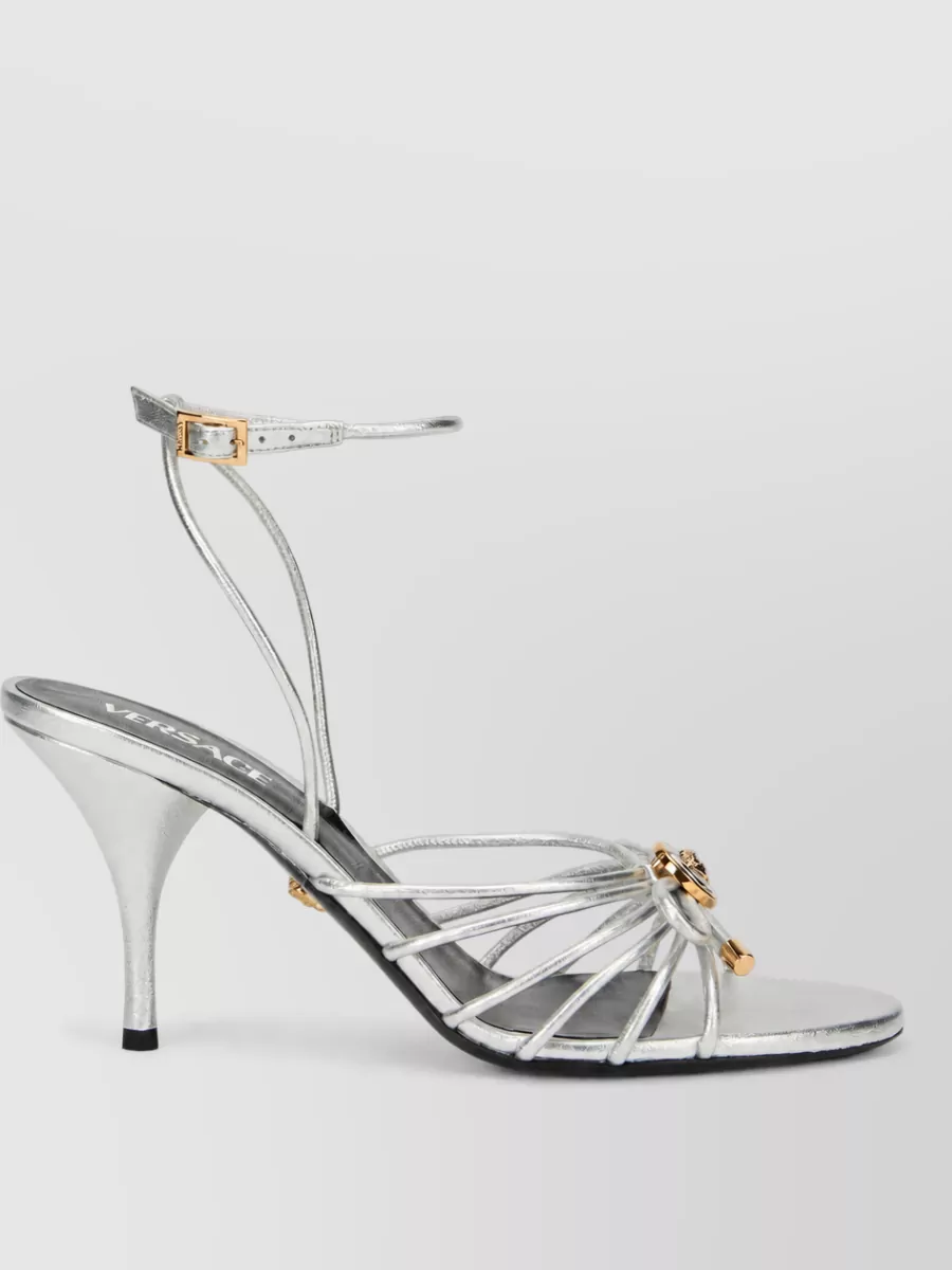 Versace leather metallic sandals