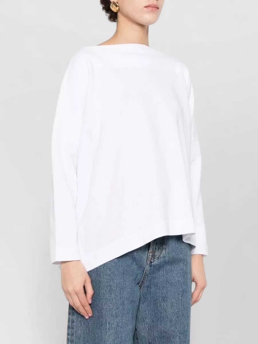 Daniela Gregis Cotton Boat Neck Sweater Boxy Cut