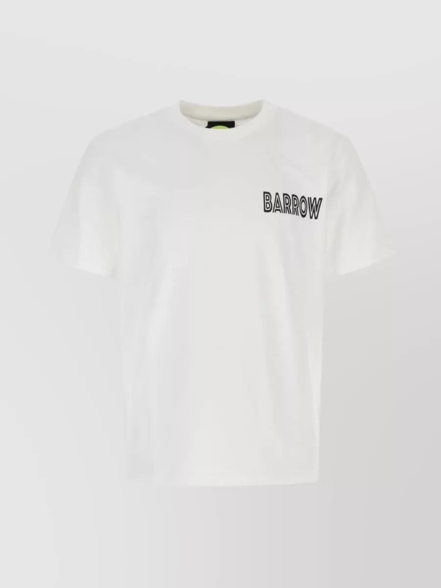 Shop Barrow Classic Ribbed Crew-neck T-shirt In White