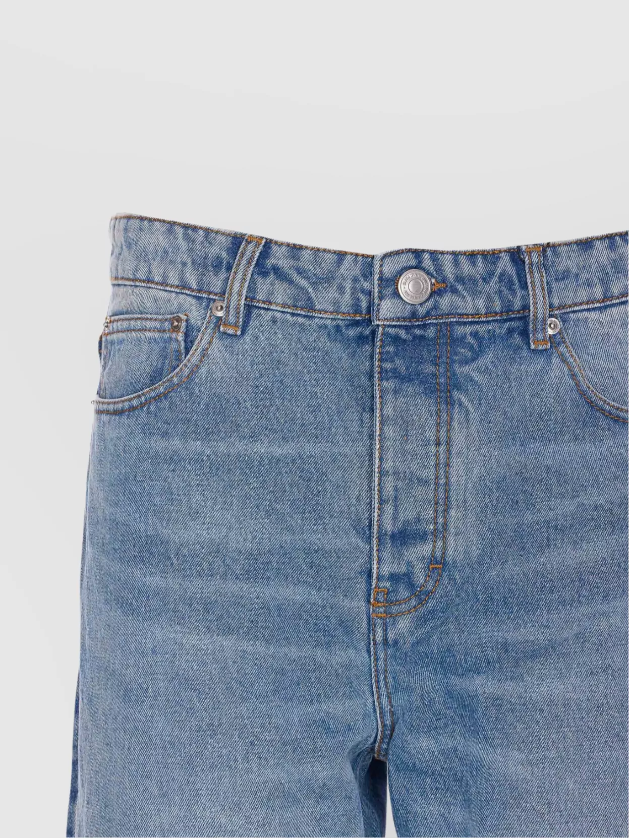 Ami Paris Trousers With Belt Loops And Contrast Stitching