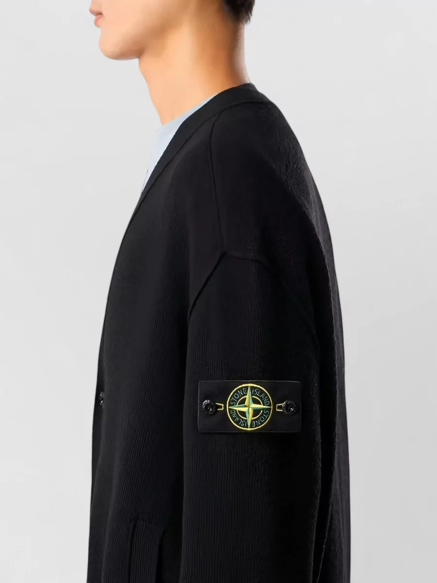Stone Island Virgin Wool V-Neck Cardigan