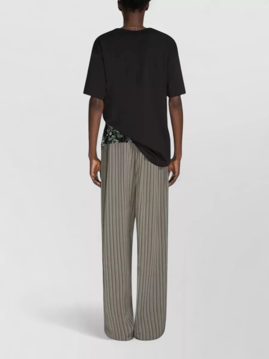 Dries Van Noten Short Sleeves Cotton T Shirt Front Print