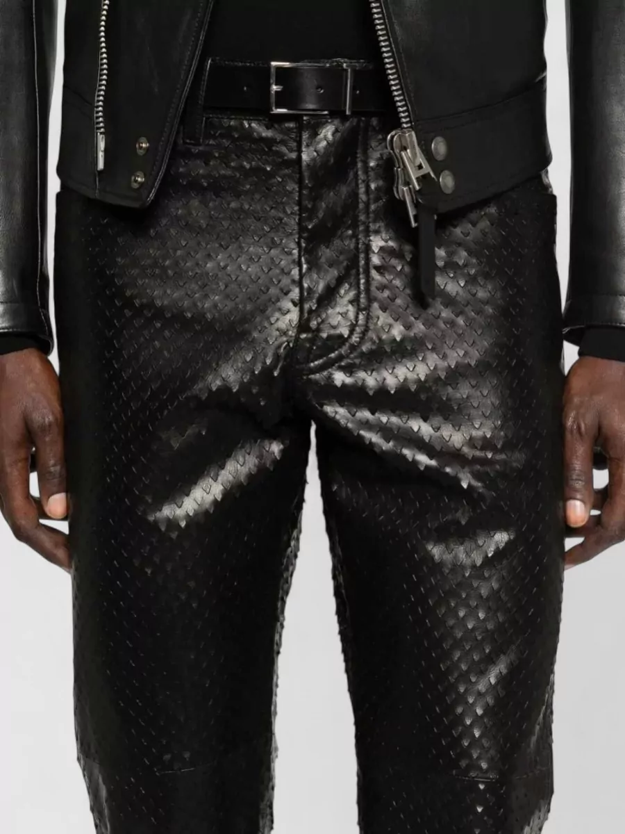 Tom Ford Soft Leather Triangle Perforated Five Pocket Trousers