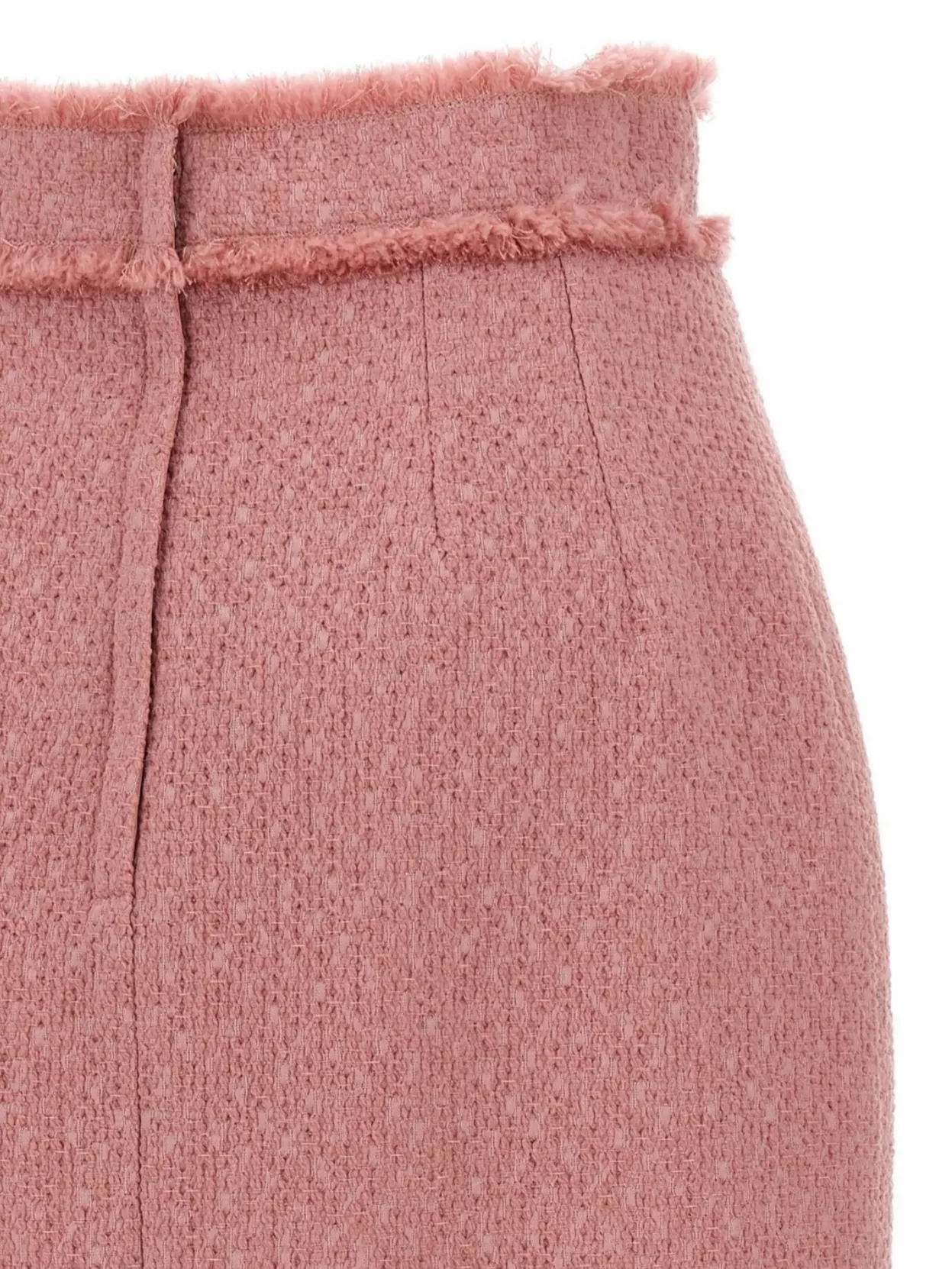 Dolce & Gabbana High-waisted Skirt In Textured Fabric With Frayed Edges