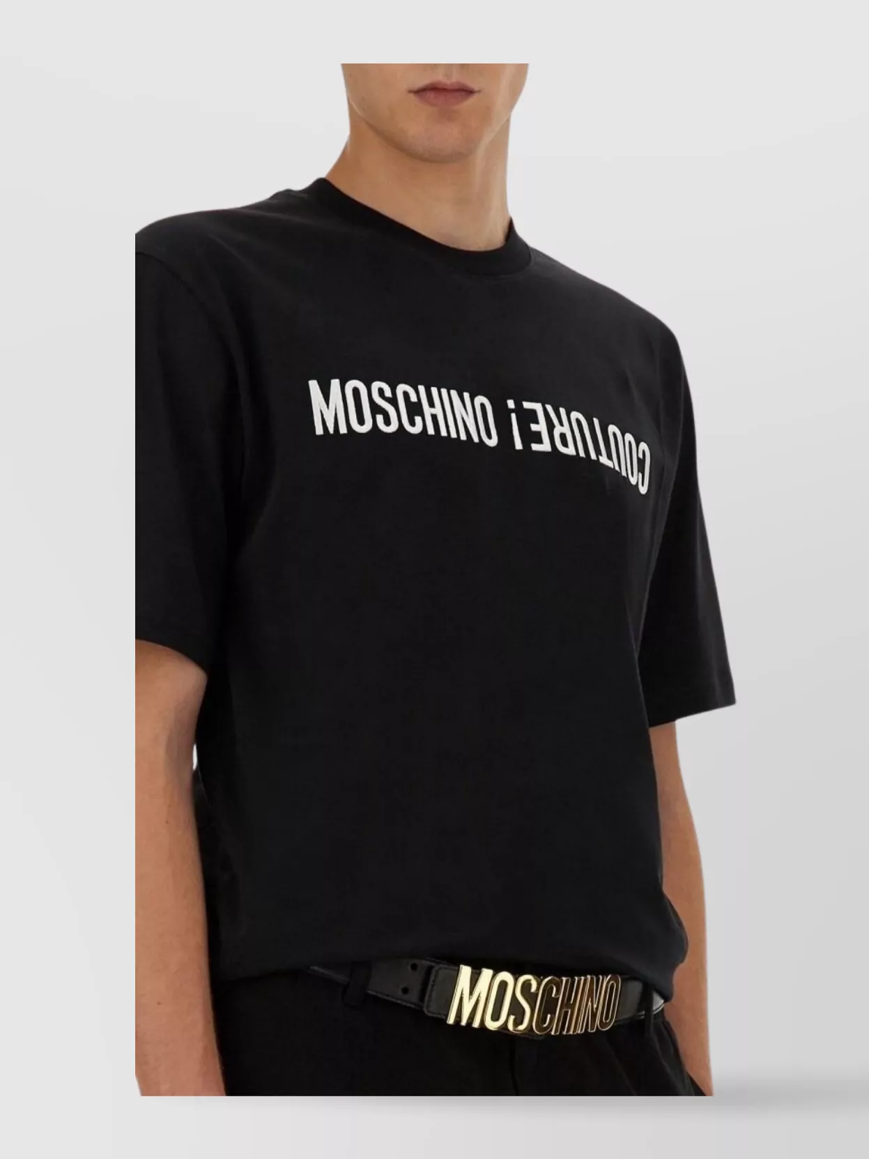Moschino Logo Print Crew Neck T-Shirt With Short Sleeves