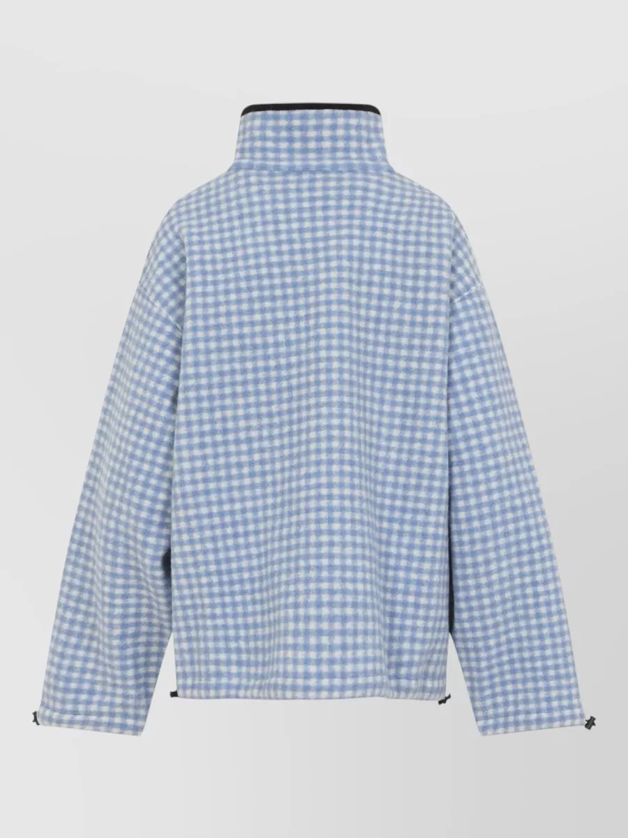 Miu Miu Checked Oversized Blouson Jacket