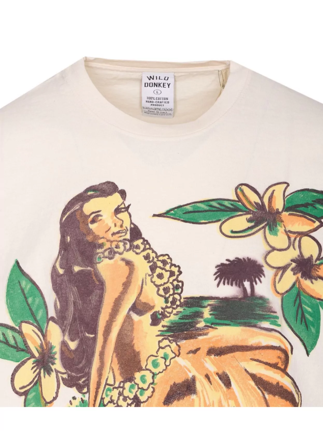 Wild Donkey Crewneck Graphic Print Hawaiian T-shirt