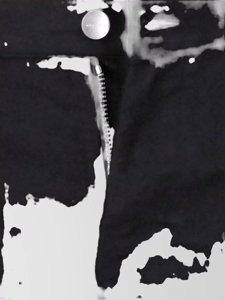 Rick Owens Wool Herringbone Low-Rise Straight-Leg Jeans