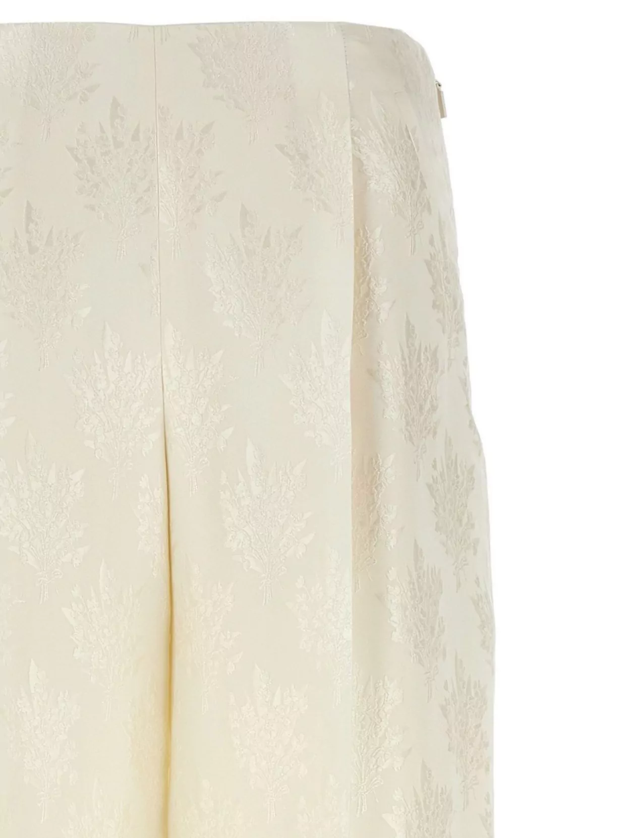 Fendi Pantalone Dalla Gamba Ampia In Seta Bianca Donna