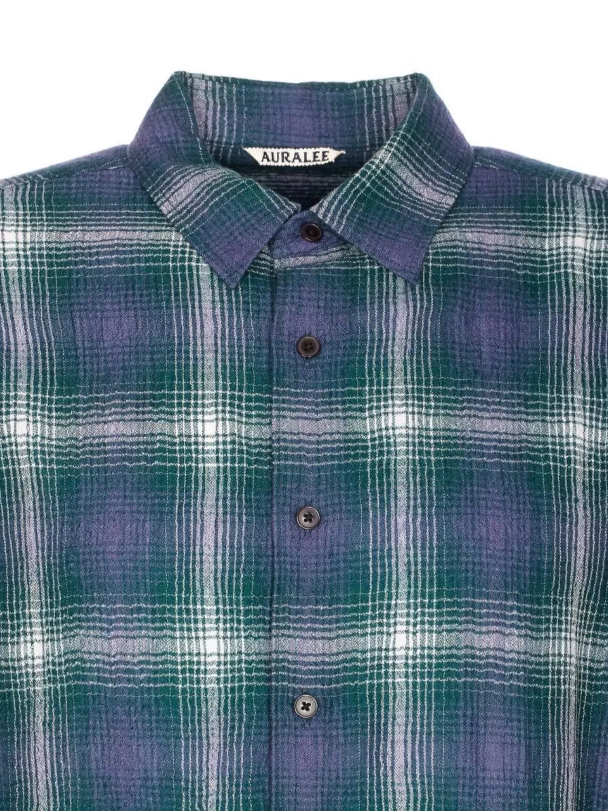 Auralee Long Sleeve Button-Down Check Shirt