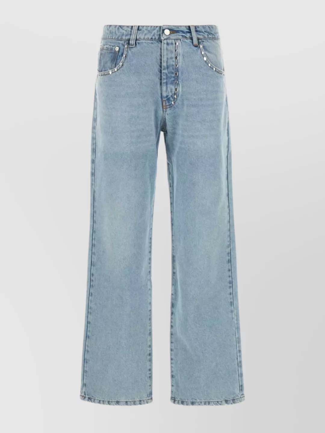 Gimaguas Wide-leg Jeans With Belt Loops And Pockets In Blue